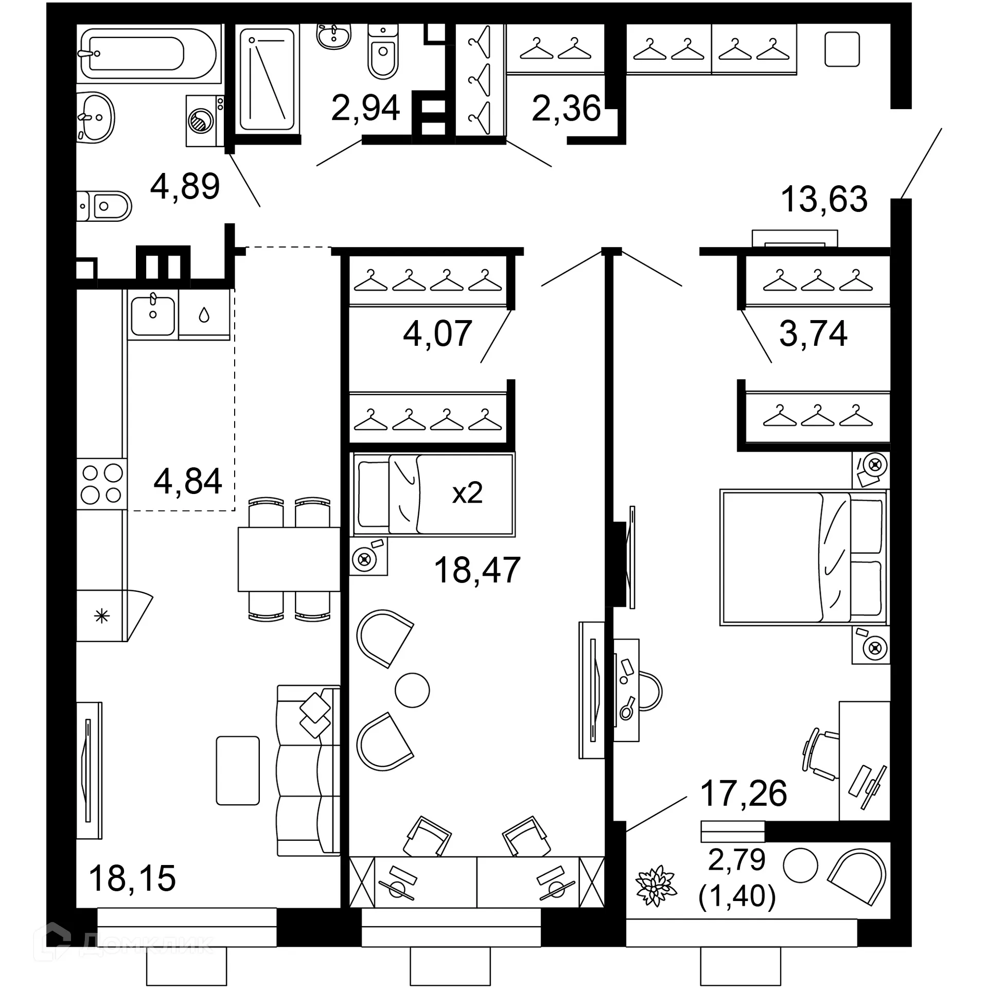 Фото квартиры в ЖК 1799