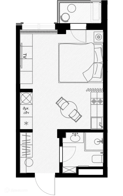 Планировка Студия в ЖК OLIVIA (ОЛИВИА)