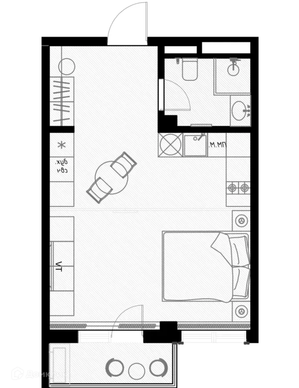 Планировка 1 комн. в ЖК OLIVIA (ОЛИВИА)