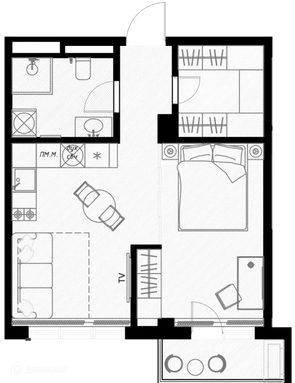 Планировка Студия в ЖК OLIVIA (ОЛИВИА)