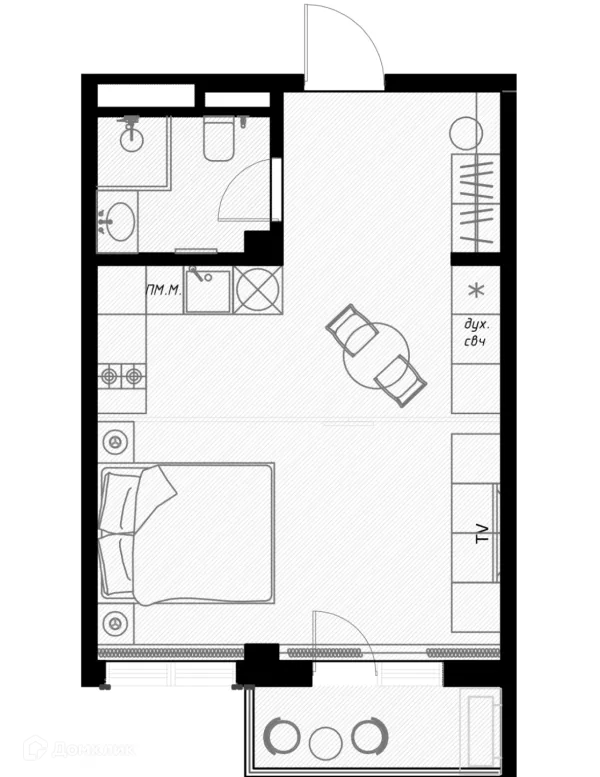 Планировка Студия в ЖК OLIVIA (ОЛИВИА)