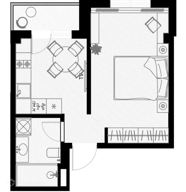 Планировка Студия в ЖК OLIVIA (ОЛИВИА)