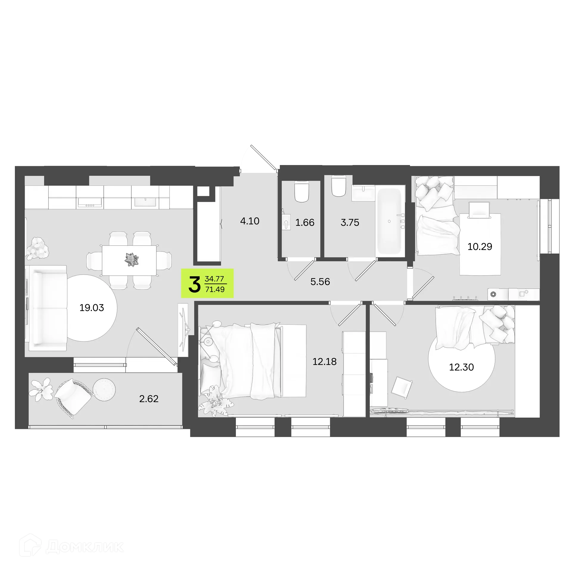 Фото квартиры в ЖК Новый Фамильный