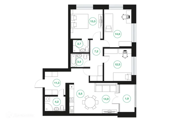 Квартира в ЖК "Greenwich" (Гринвич)