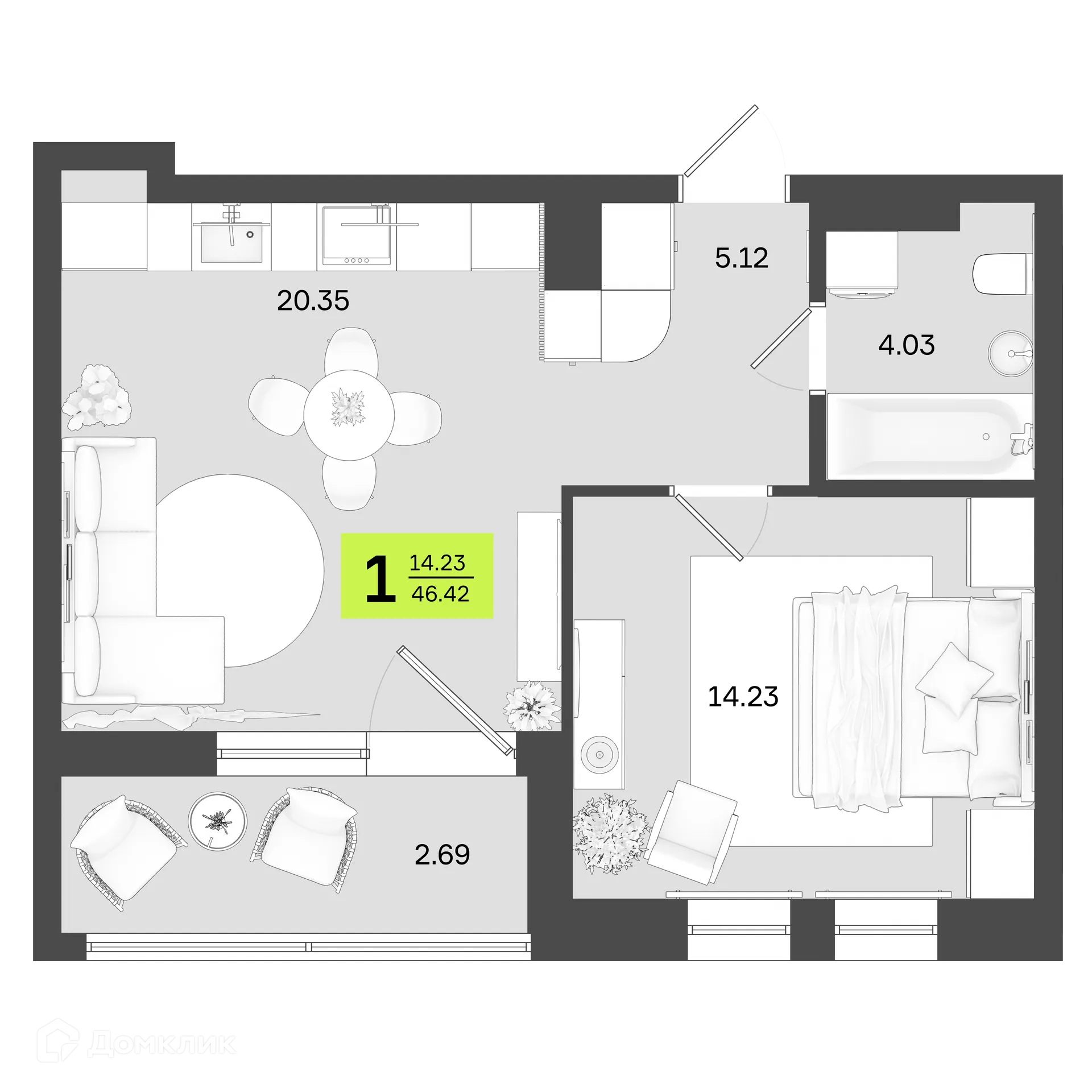 Фото квартиры в ЖК Новый Фамильный