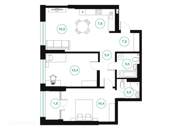 Квартира в ЖК "Greenwich" (Гринвич)