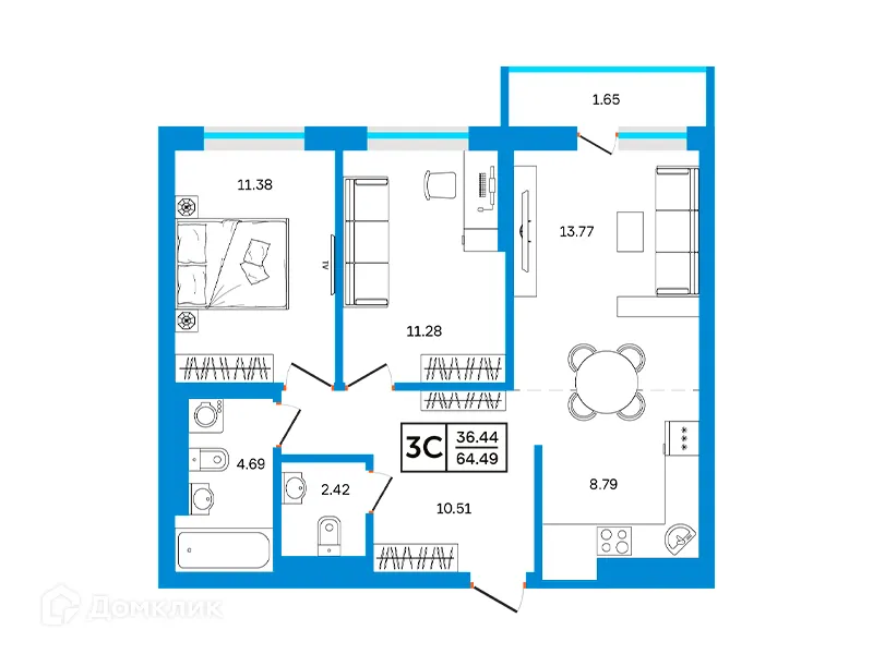 Фото квартиры в ЖК Некрасовский