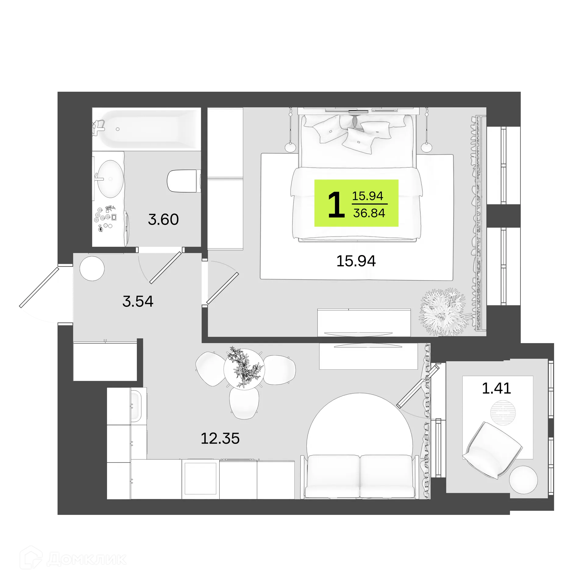 Фото квартиры в ЖК Новый Фамильный
