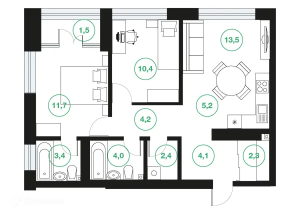 Квартира в ЖК "Greenwich" (Гринвич)