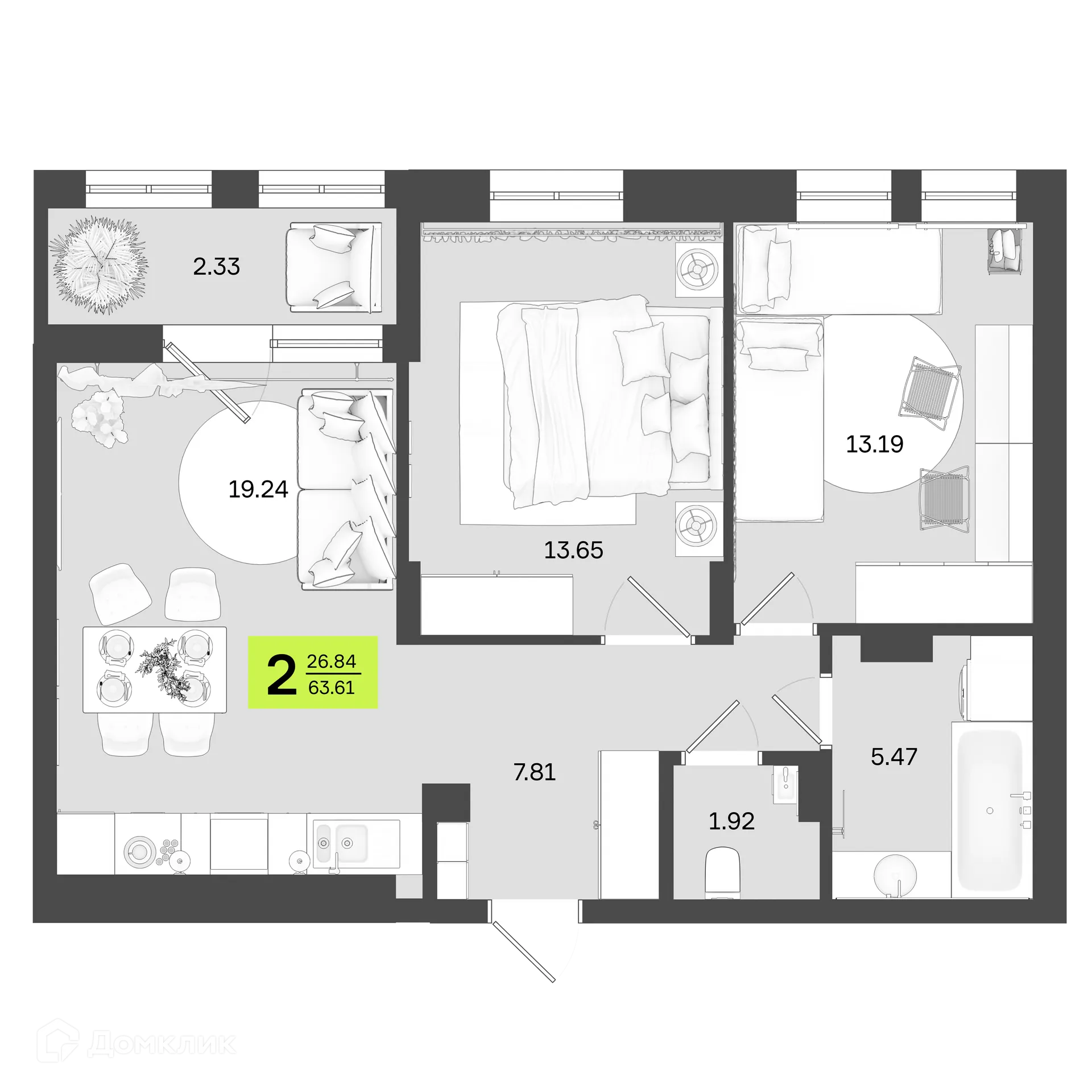 Фото квартиры в ЖК Новый Фамильный