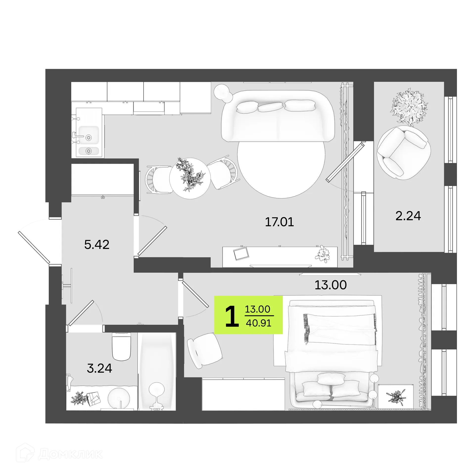 Фото квартиры в ЖК Новый Фамильный