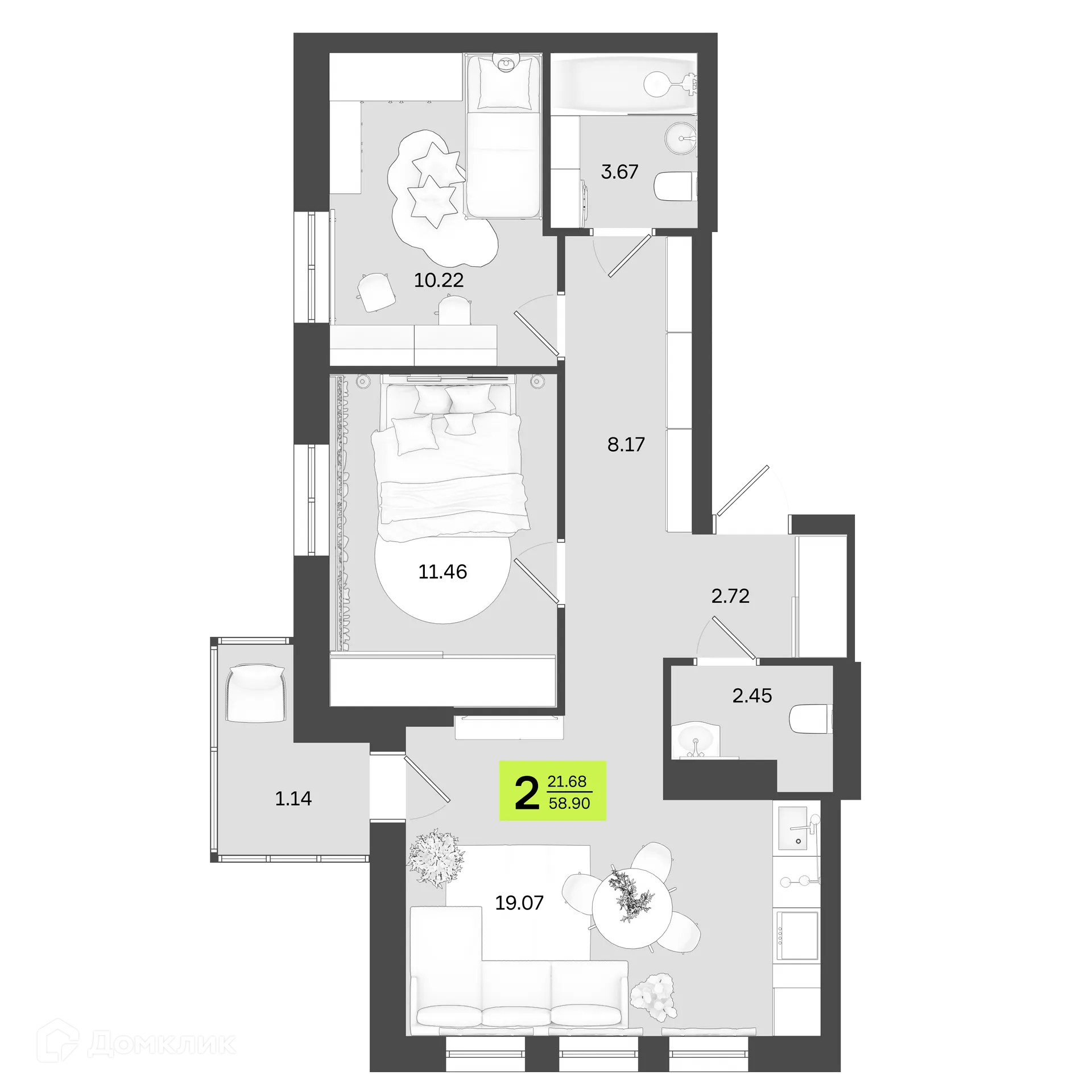 Фото квартиры в ЖК Новый Фамильный