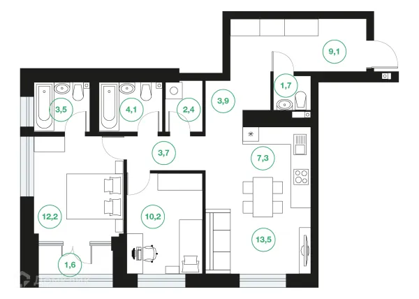 Квартира в ЖК "Greenwich" (Гринвич)