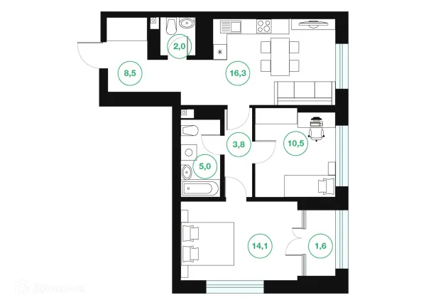 Квартира в ЖК "Greenwich" (Гринвич)