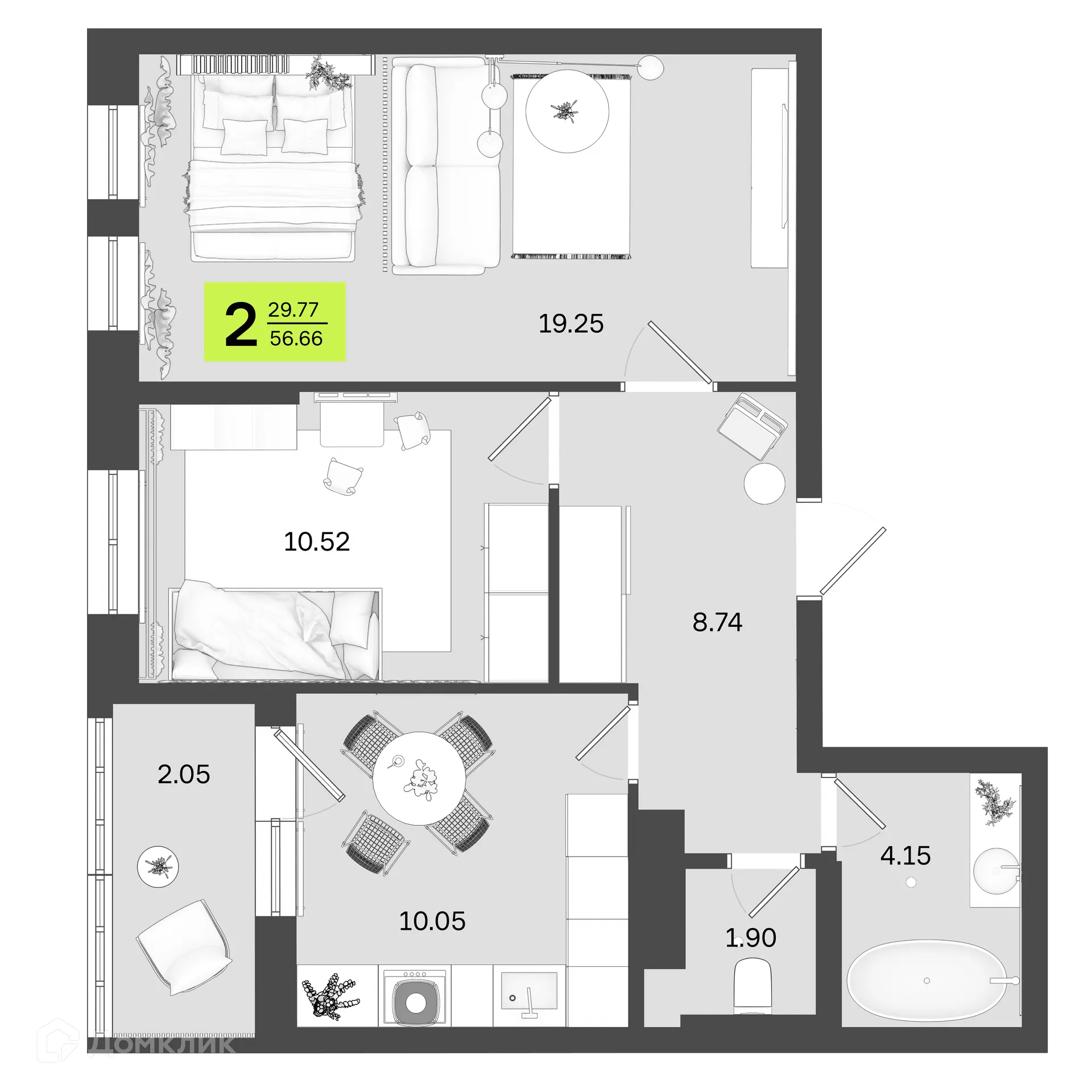 Фото квартиры в ЖК Новый Фамильный