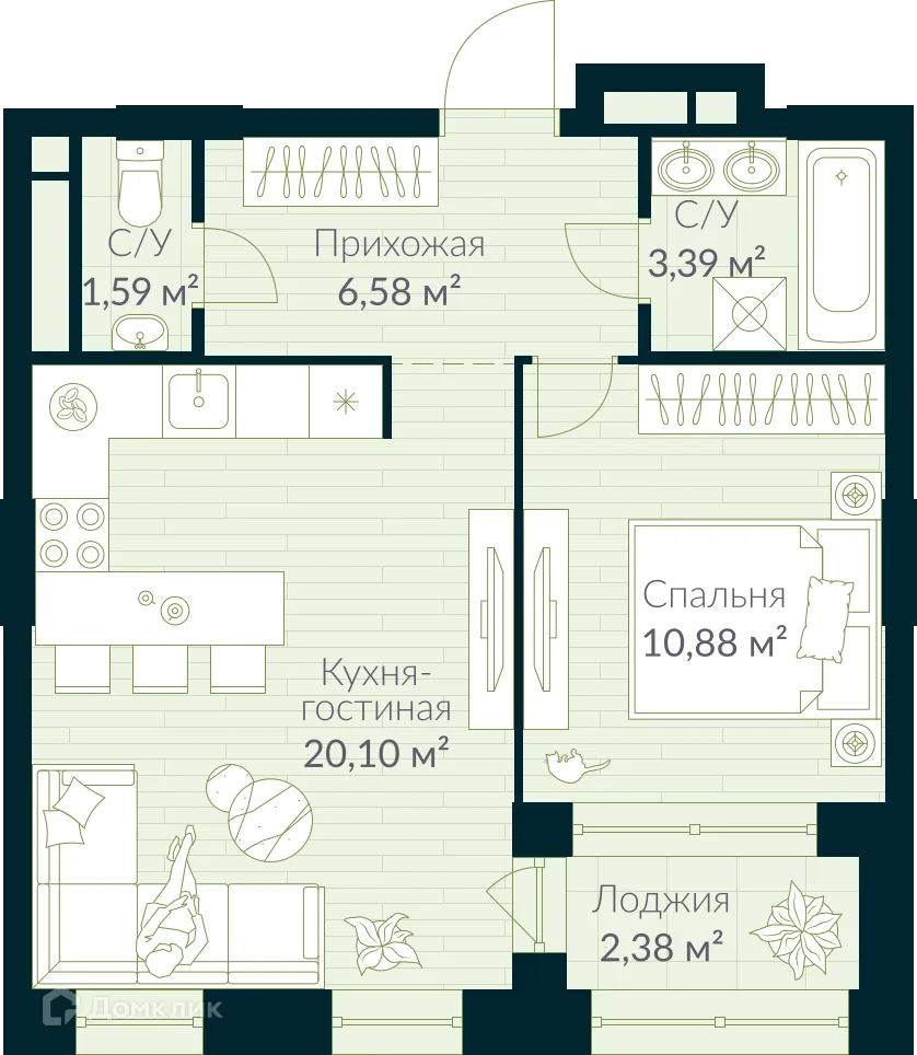 Фото квартиры в ЖК URMAN Сity (Урман Сити)