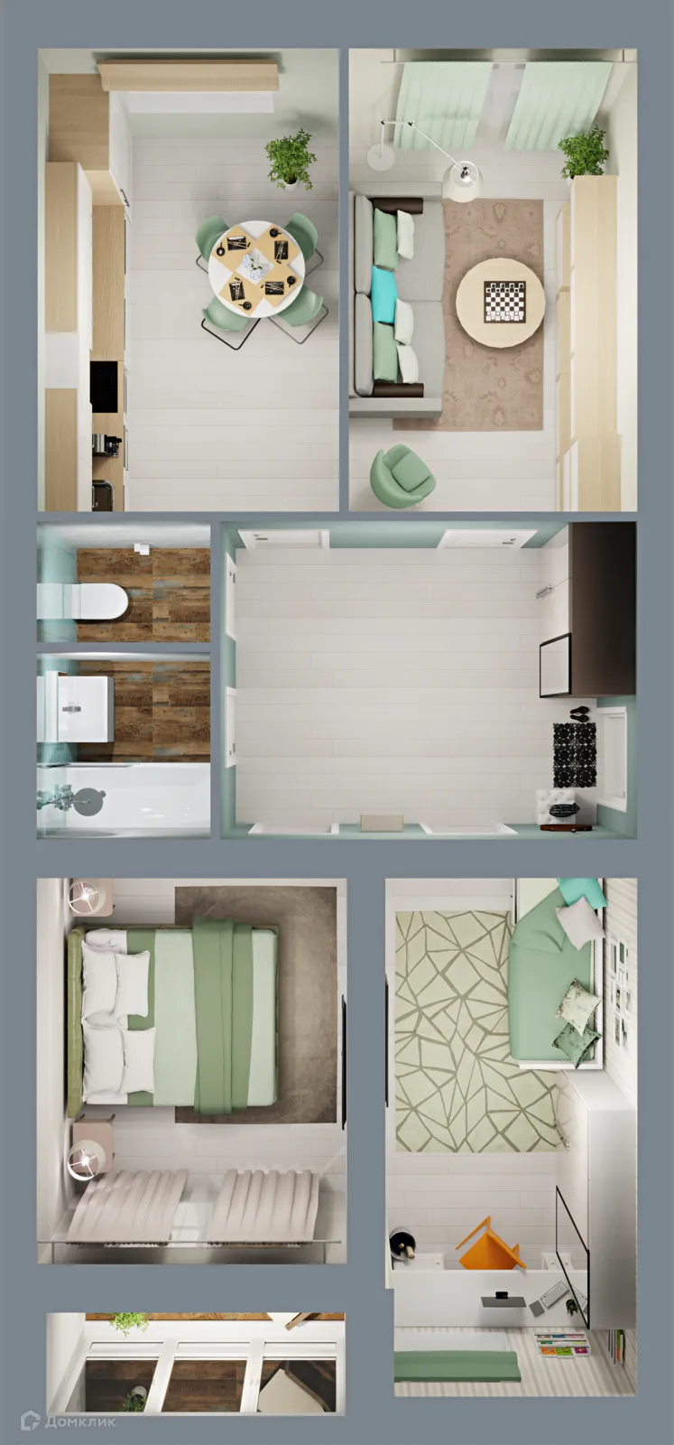 Планировка 2-комнатной квартиры 71.99 м² в ЖК Город Природы, г. Уфа — фото 2