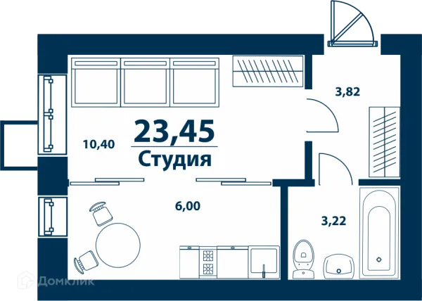 Планировка Студия в ЖК Город Природы