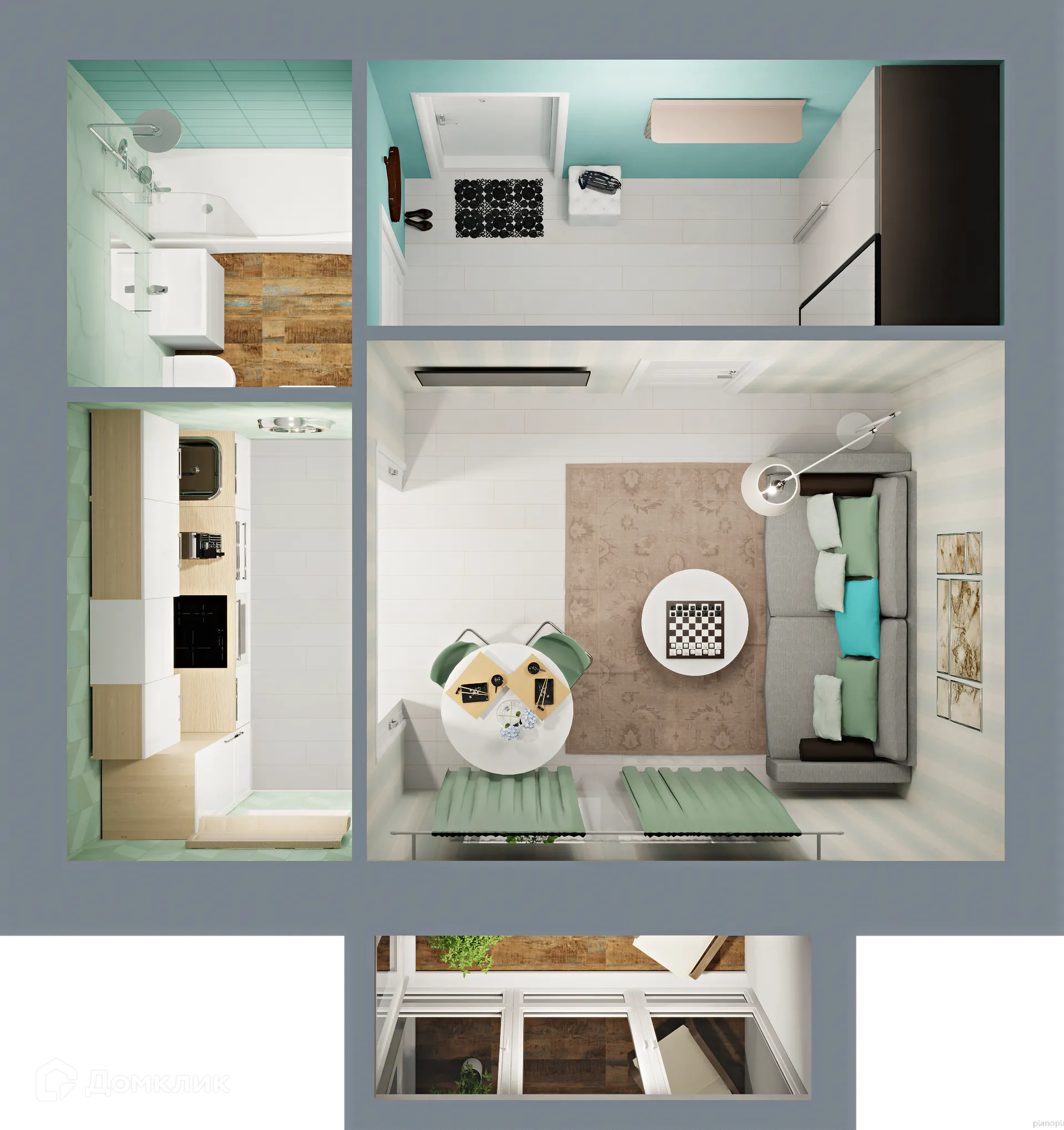 Планировка студии квартиры 28.39 м² в ЖК Город Природы, г. Уфа — фото 2