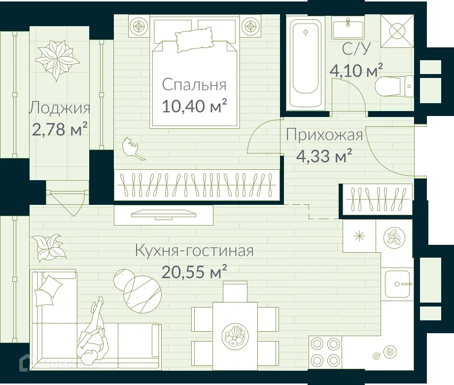 Фото квартиры в ЖК URMAN Сity (Урман Сити)