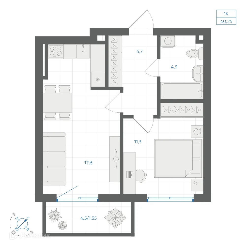 Фото квартиры в ЖК Квартал "Клевер"