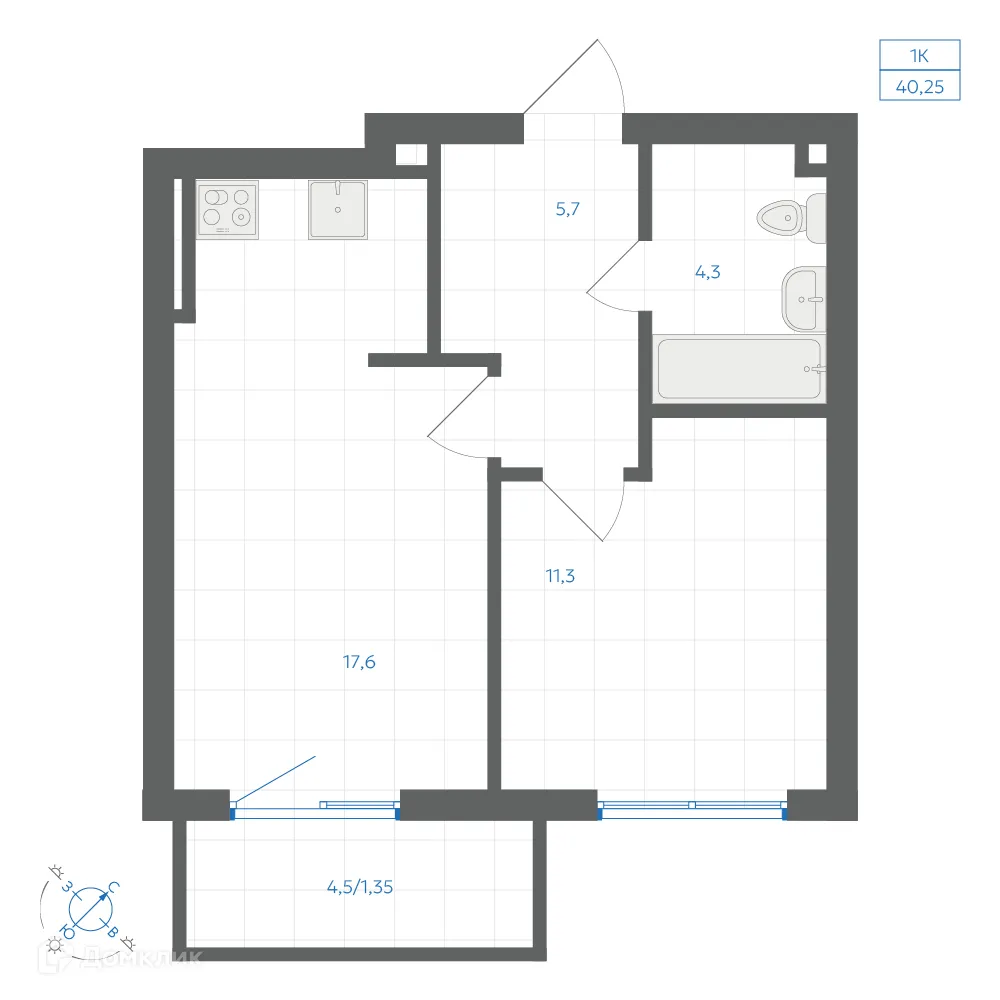 Фото квартиры в ЖК Квартал "Клевер"