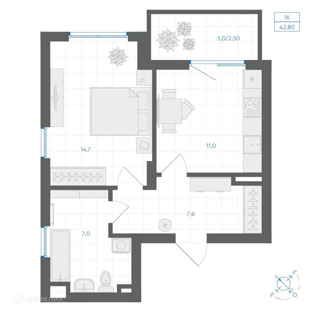 Фото квартиры в ЖК Квартал "Клевер"