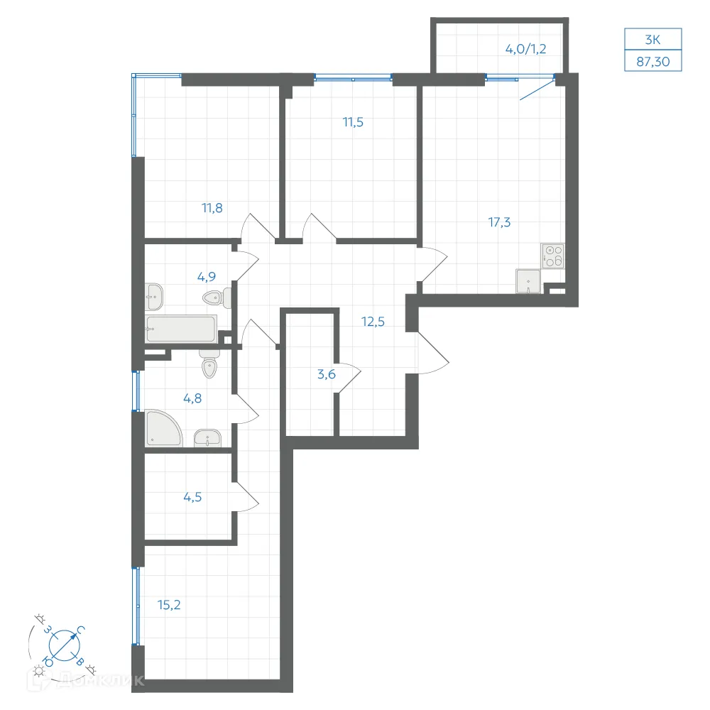 Фото квартиры в ЖК Квартал "Клевер"