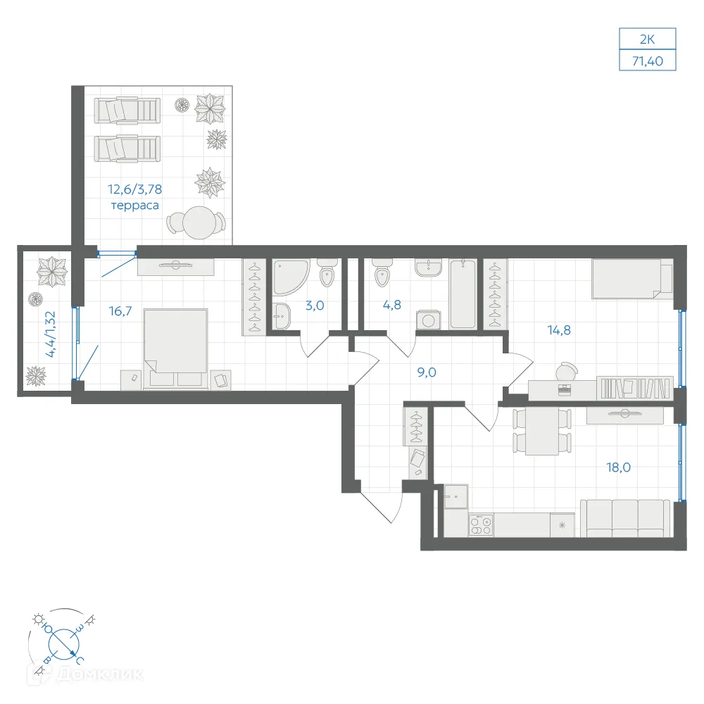Фото квартиры в ЖК Квартал "Клевер"