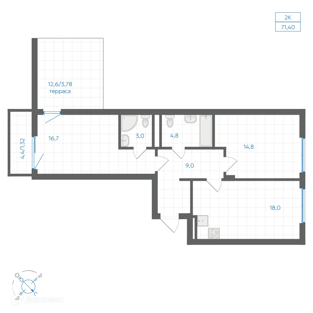 Фото квартиры в ЖК Квартал "Клевер"