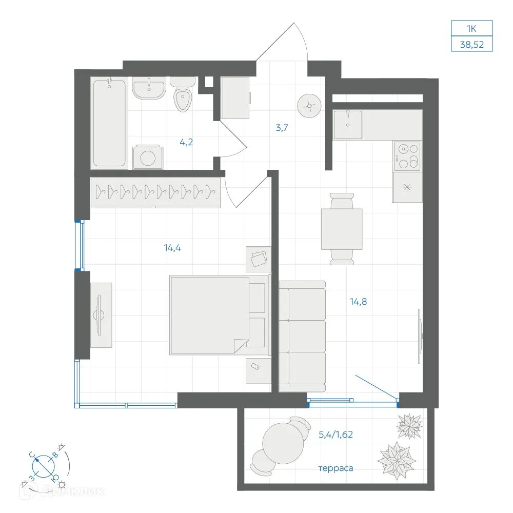 Фото квартиры в ЖК Квартал "Клевер"
