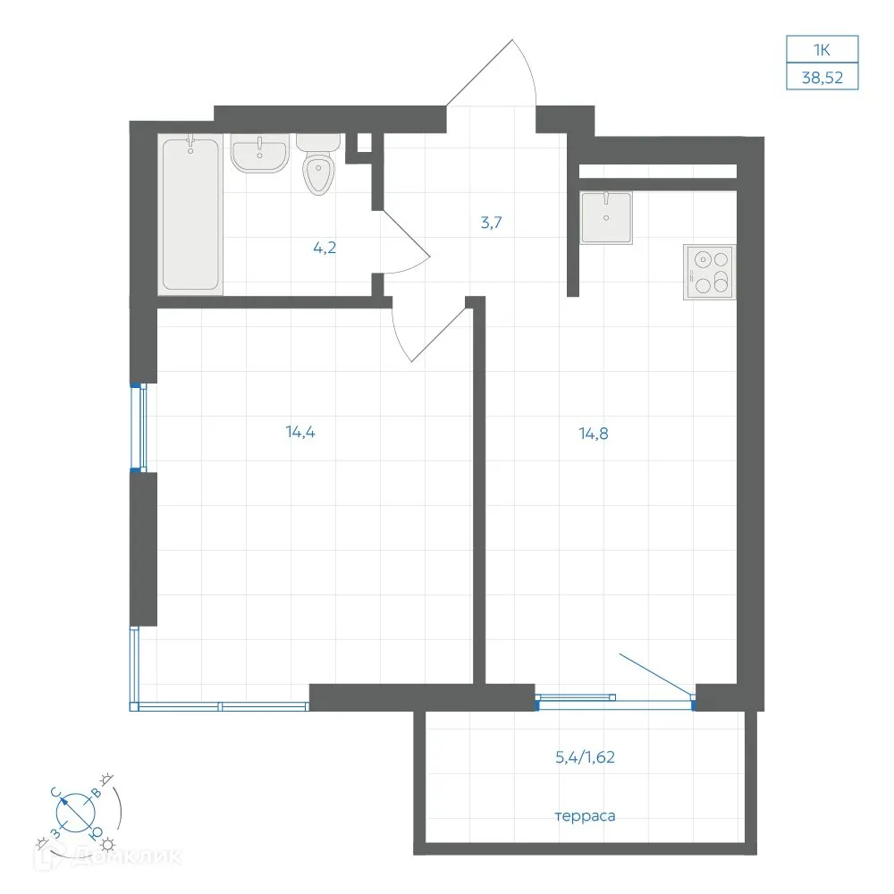 Фото квартиры в ЖК Квартал "Клевер"