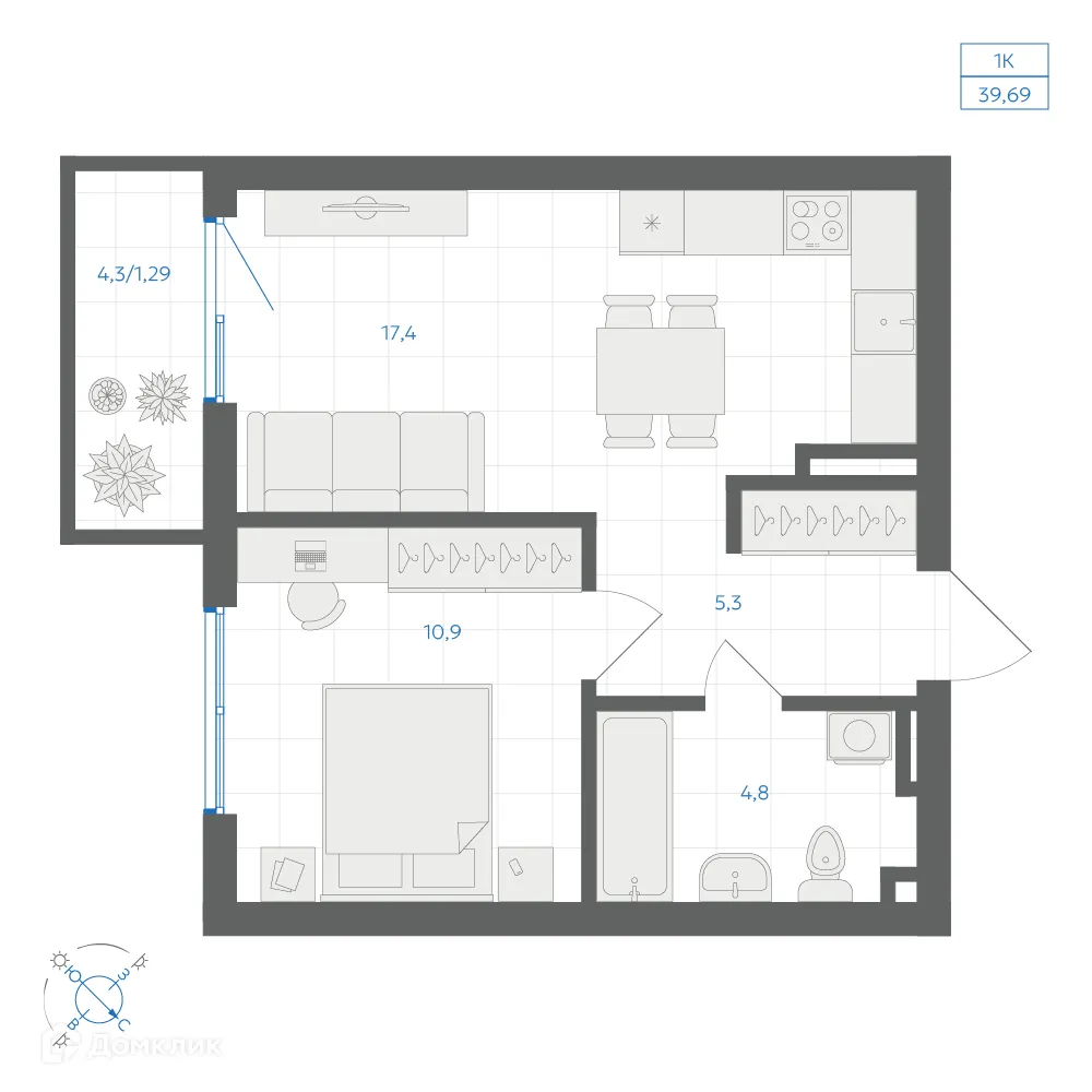 Фото квартиры в ЖК Квартал "Клевер"