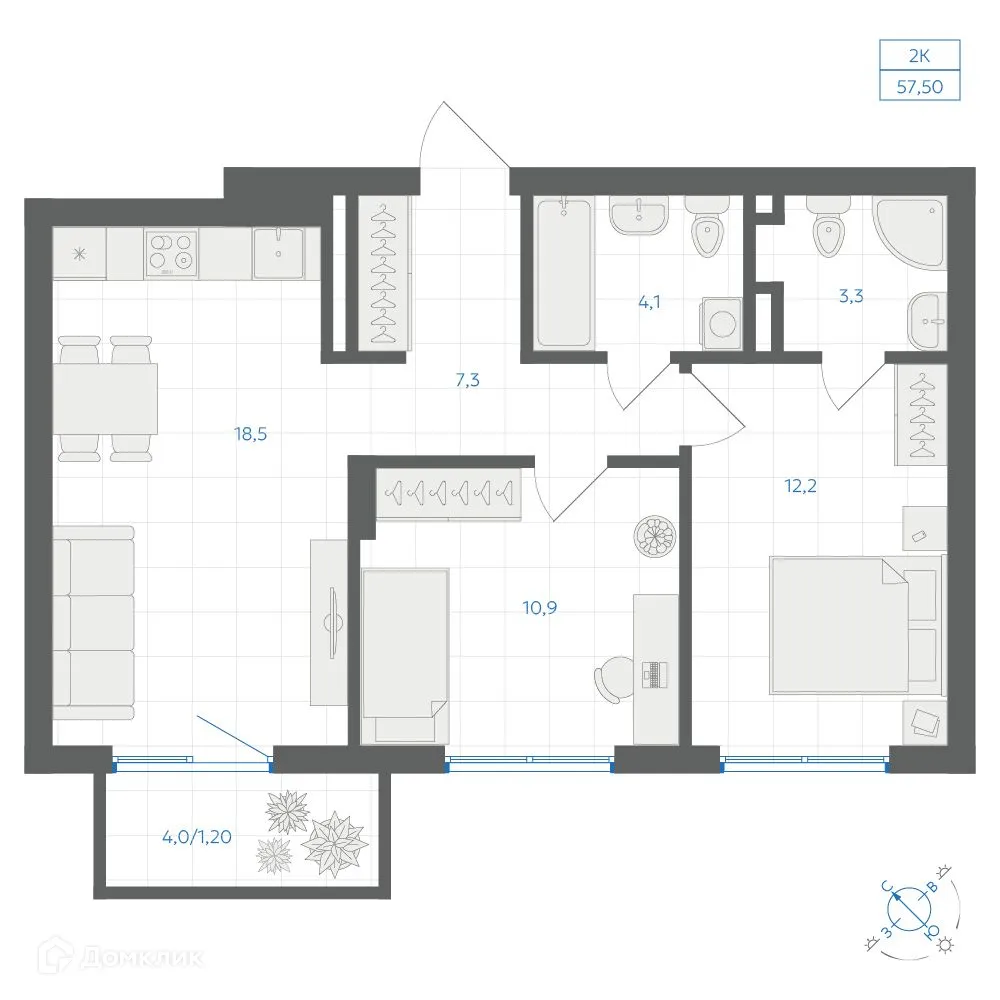 Фото квартиры в ЖК Квартал "Клевер"