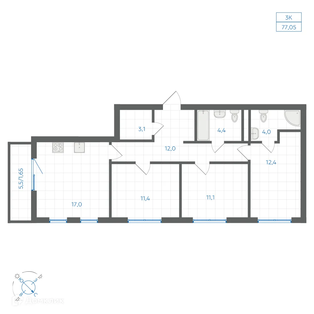 Фото квартиры в ЖК Квартал "Клевер"