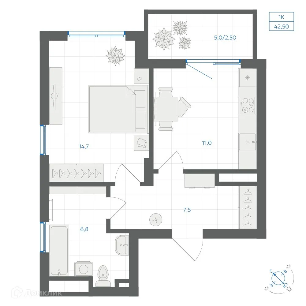 Фото квартиры в ЖК Квартал "Клевер"