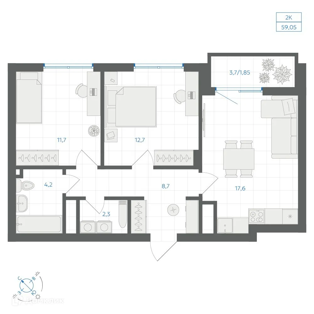 Фото квартиры в ЖК Квартал "Клевер"