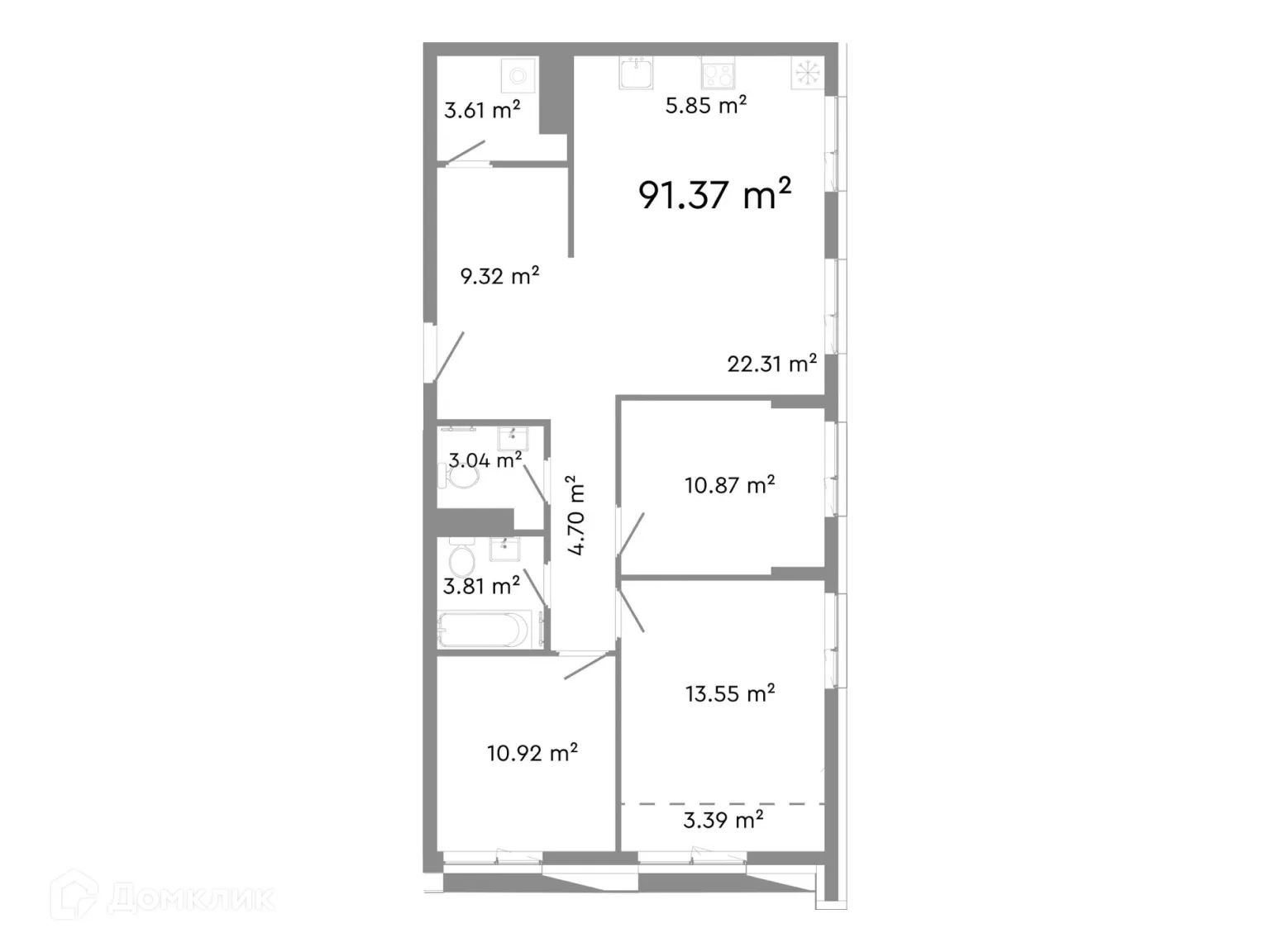Фото квартиры в ЖК НИКС Про на Лесопарковой