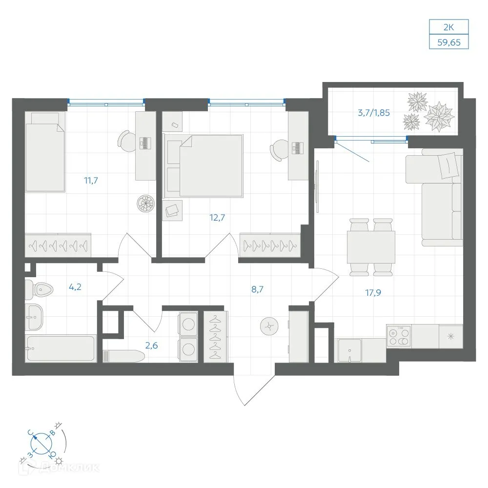 Фото квартиры в ЖК Квартал "Клевер"