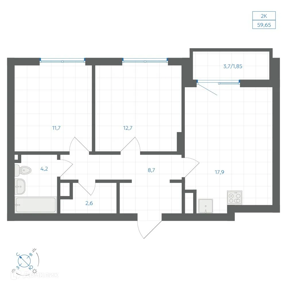 Фото квартиры в ЖК Квартал "Клевер"