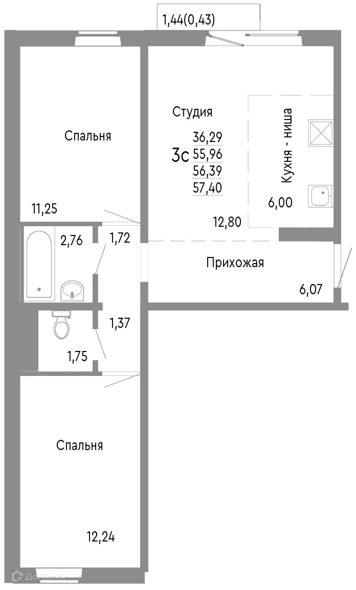 Фото квартиры в ЖК НИКС ЛАЙН на Блюхера