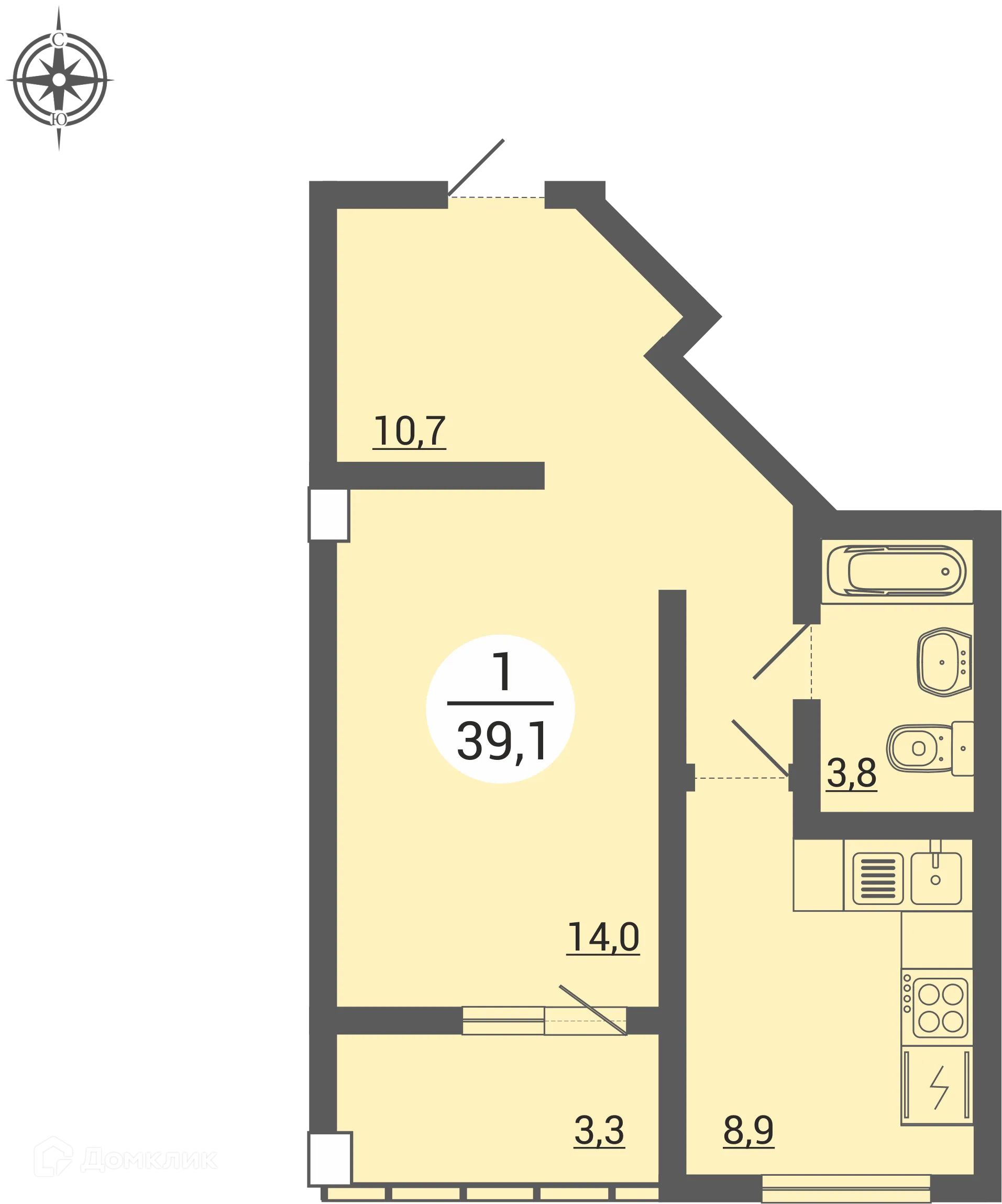 Фото квартиры в ЖК Дом по ул. Братьев Кашириных