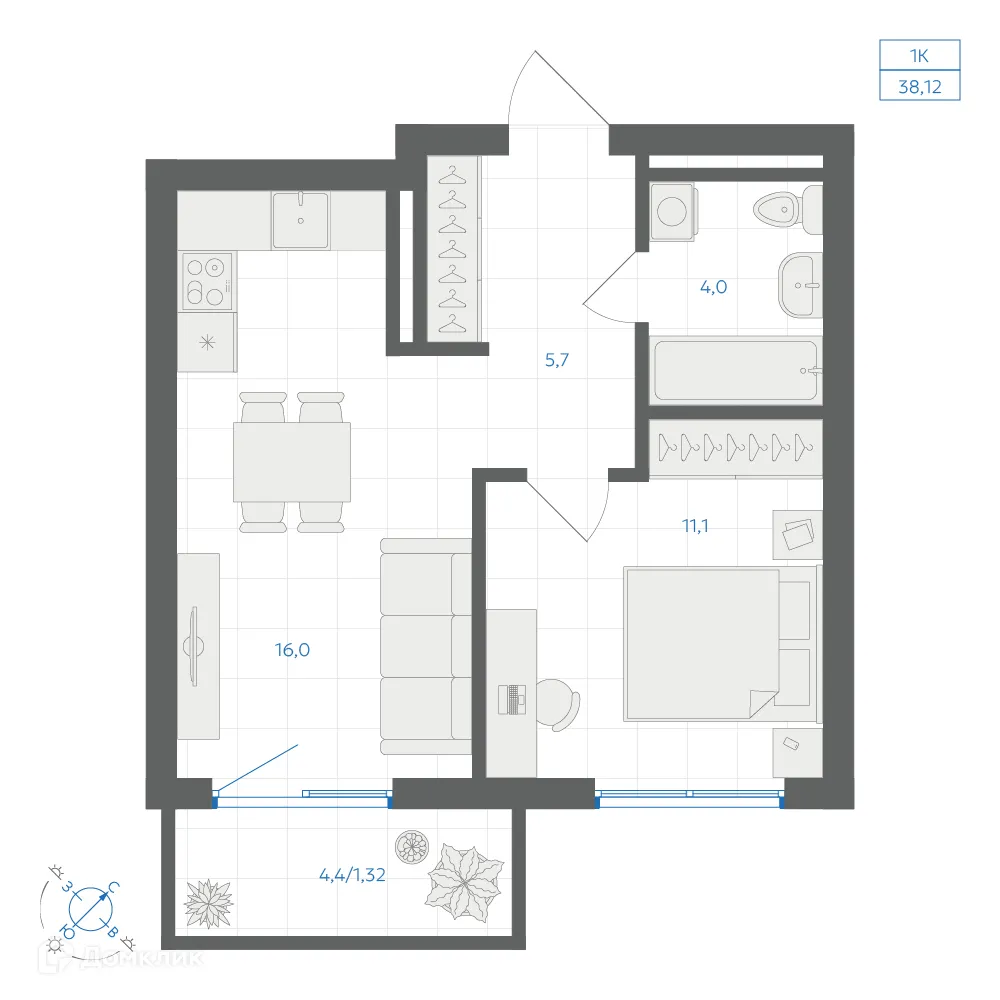 Фото квартиры в ЖК Квартал "Клевер"