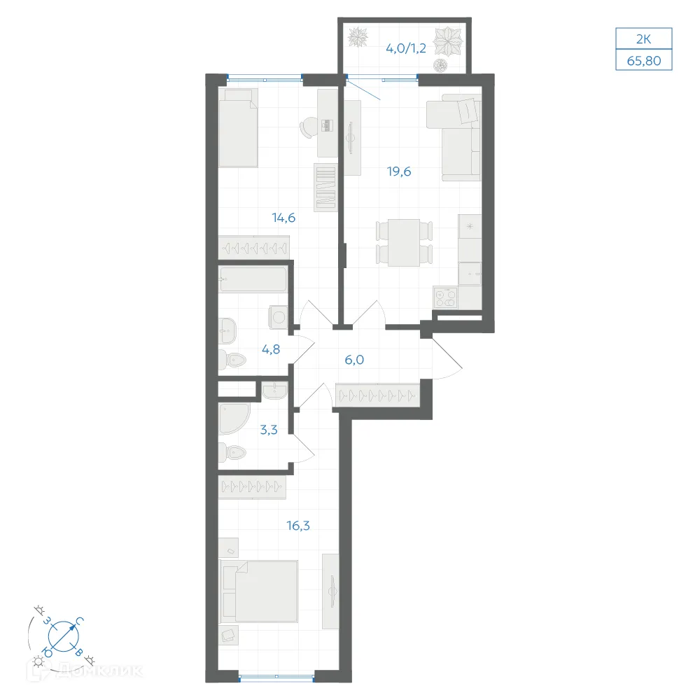 Фото квартиры в ЖК Квартал "Клевер"