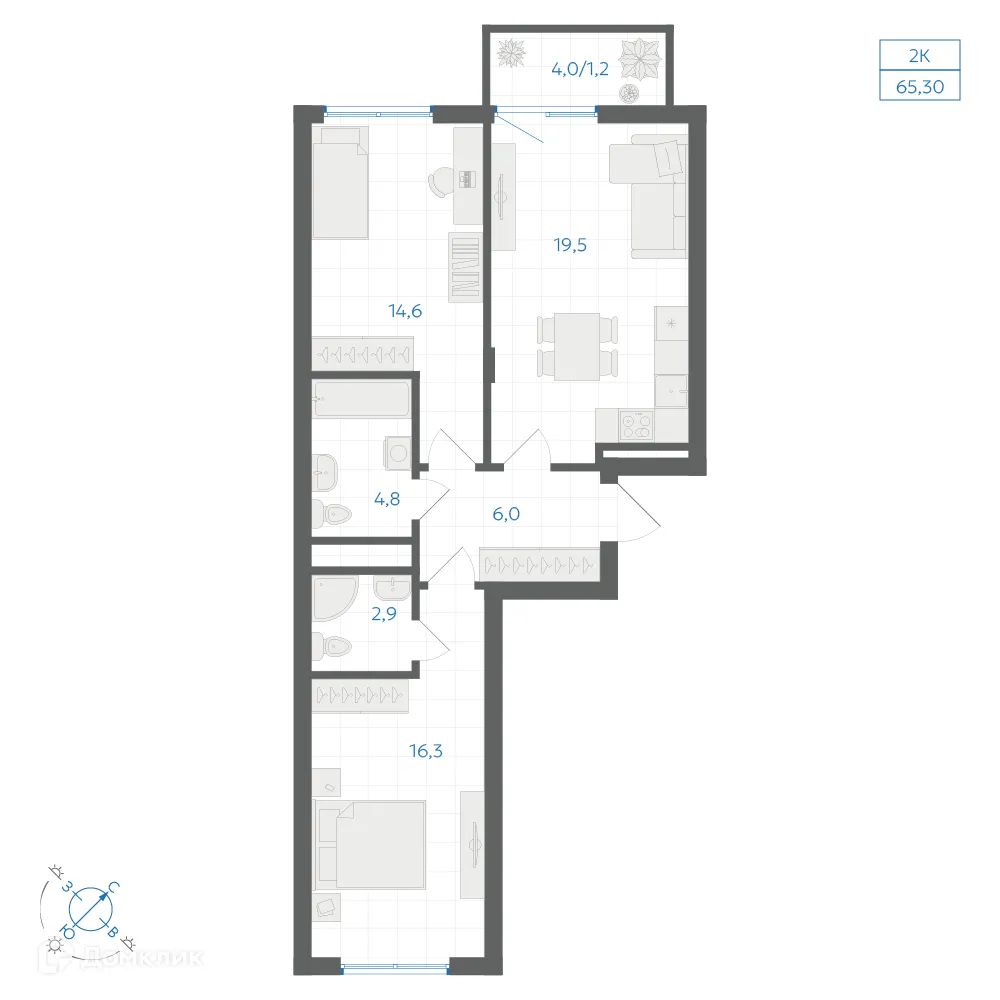 Фото квартиры в ЖК Квартал "Клевер"