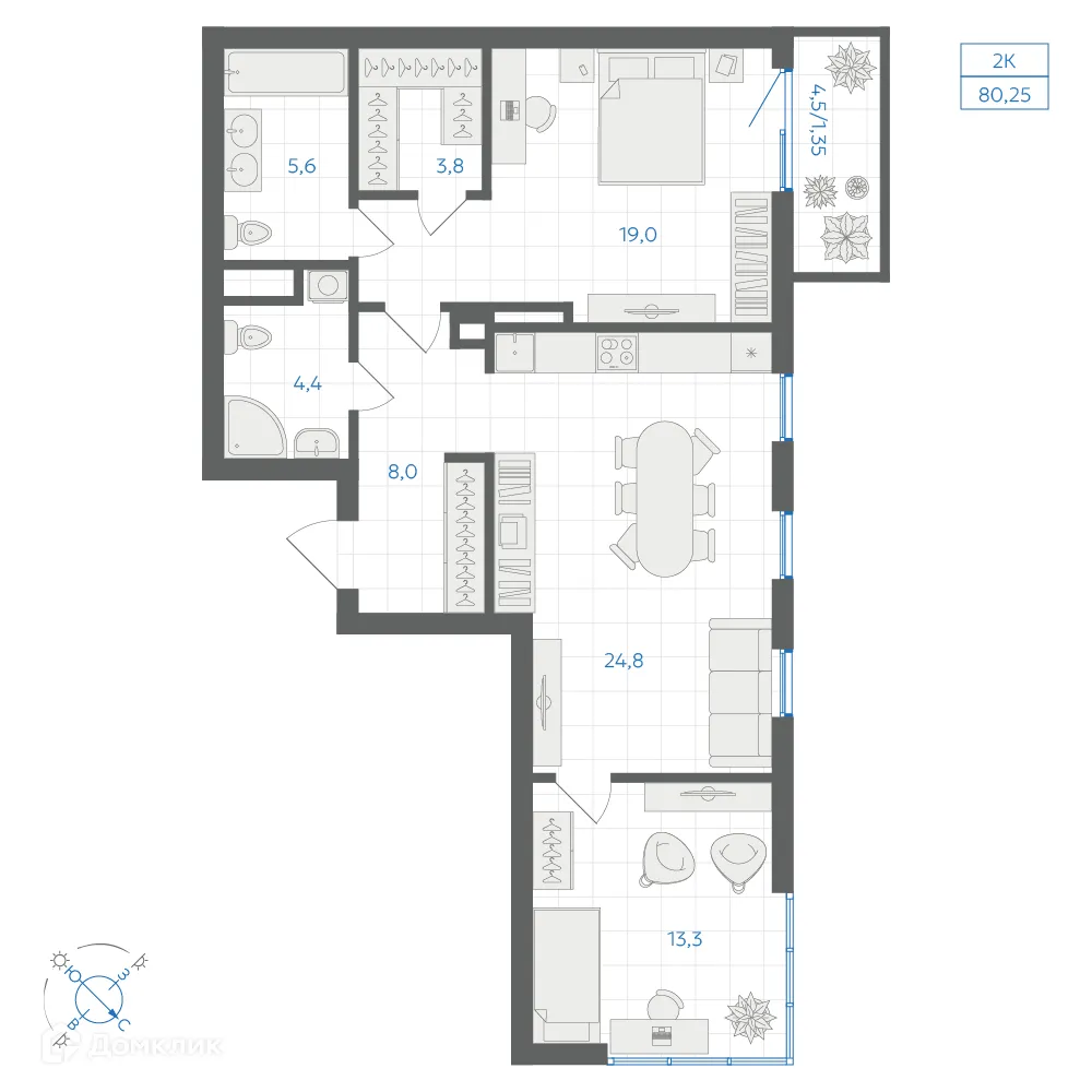 Фото квартиры в ЖК Квартал "Клевер"