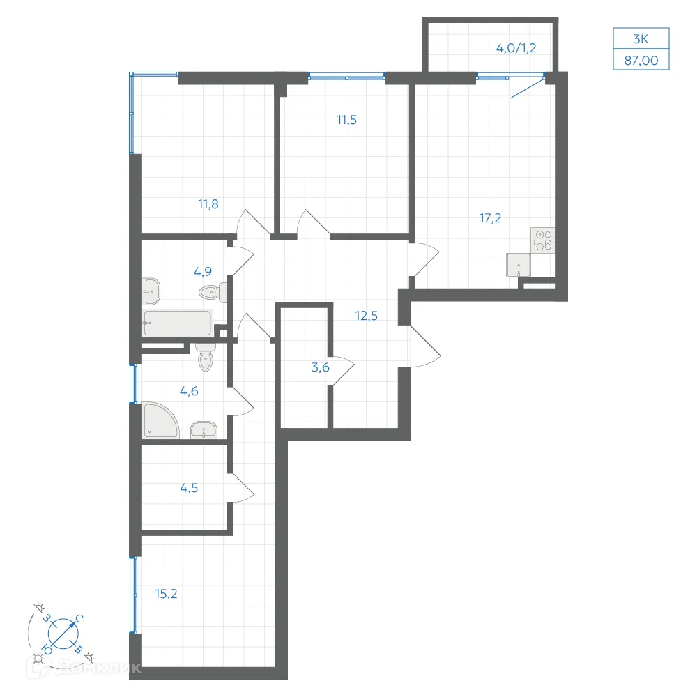 Фото квартиры в ЖК Квартал "Клевер"