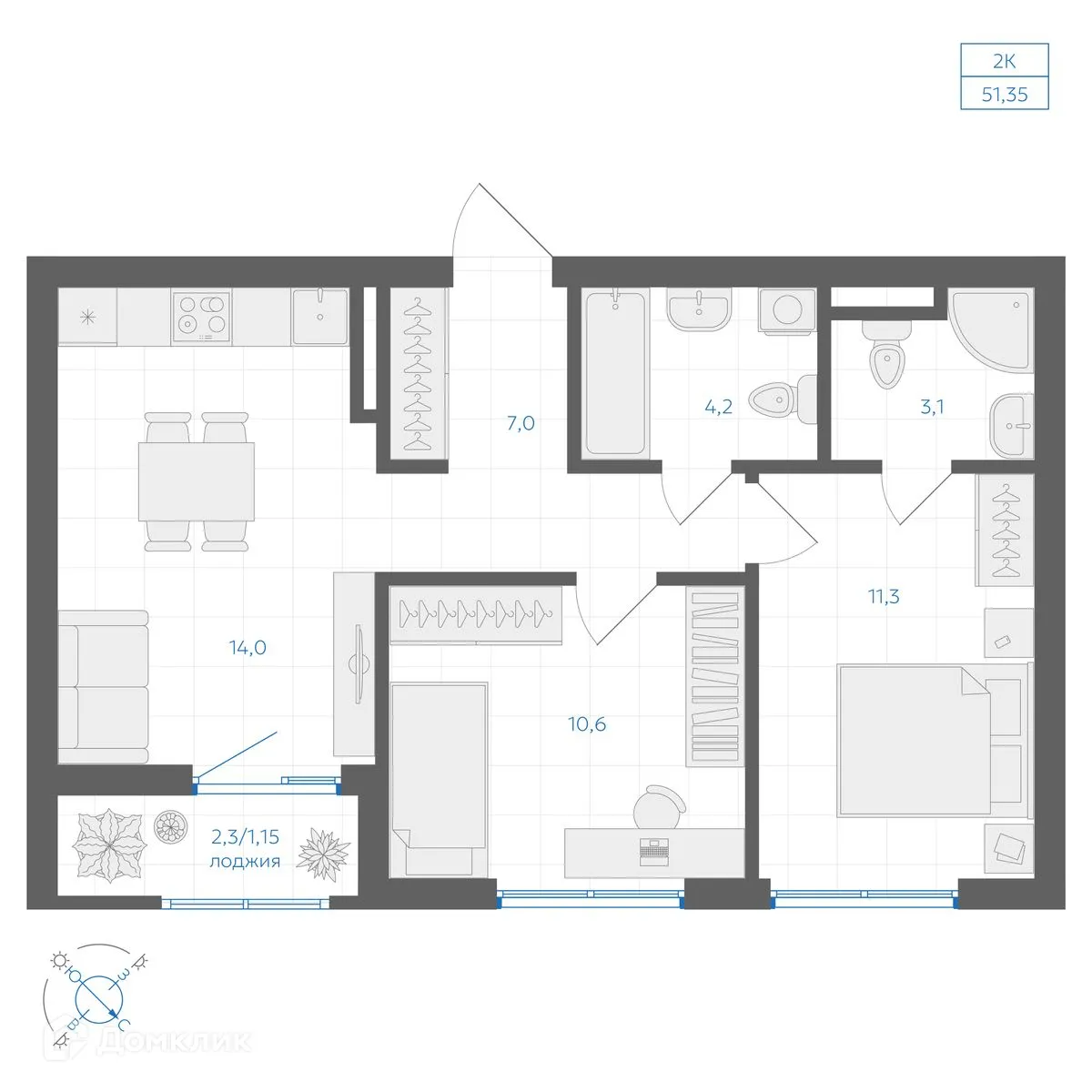 Фото квартиры в ЖК Квартал "Клевер"