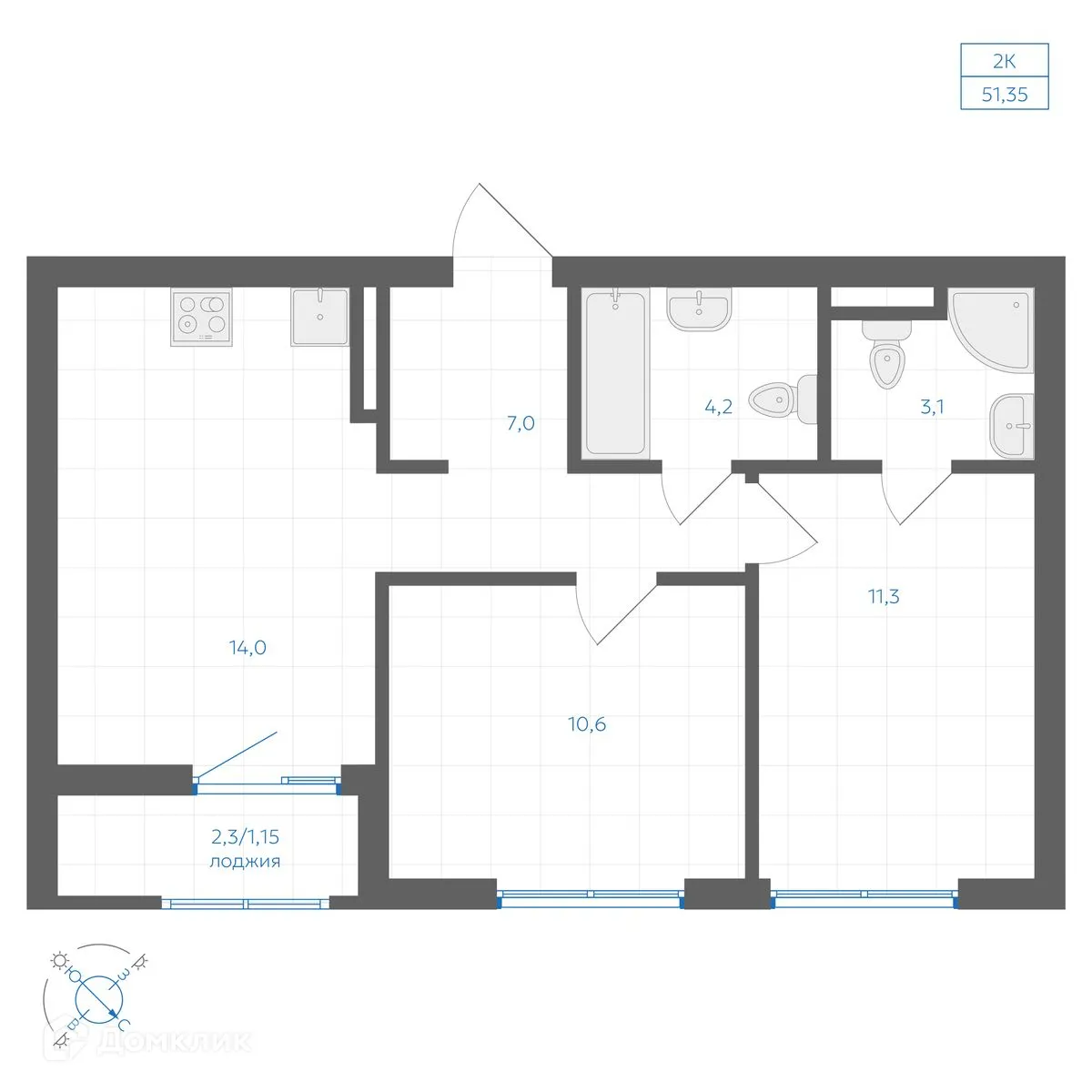 Фото квартиры в ЖК Квартал "Клевер"