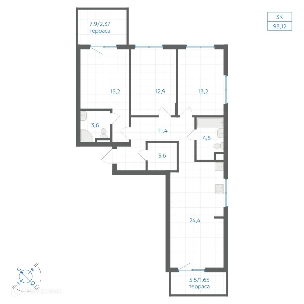 Фото квартиры в ЖК Квартал "Клевер"